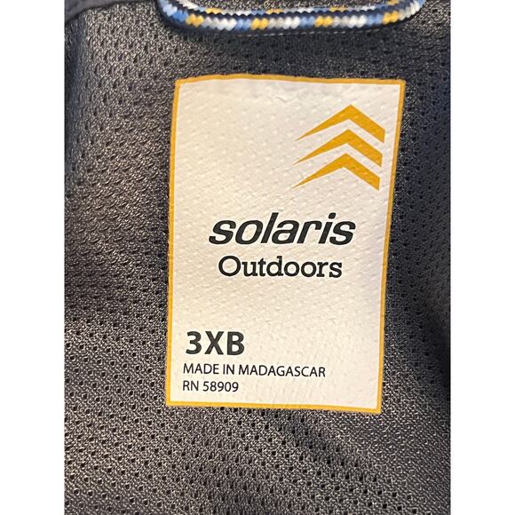 Solaris Outdoors Men’s 3XB Gray Vented Short Sleeve Button Front Shirt Hiking - Picture 3 of 9